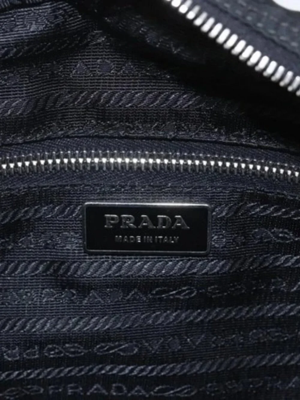PRADA Shoulder Bag Nylon Black Silver Auth 165034 - Picture 10 of 16
